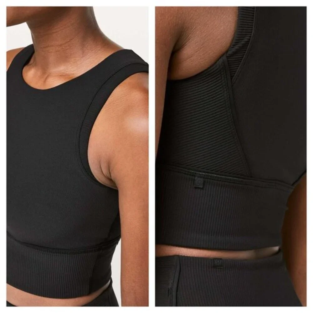 Lululemon Kick Serve Bra Texture 8 Black